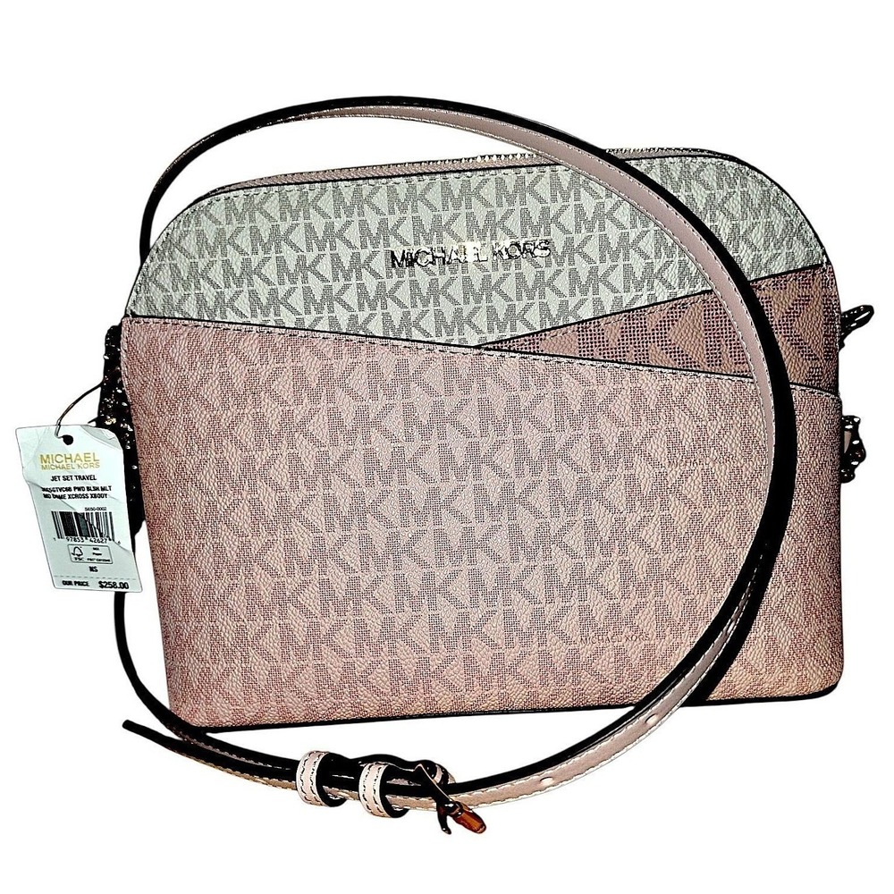 Michael Kors Jet Set Travel Dome Crossbody Bag Powder Blush NWT